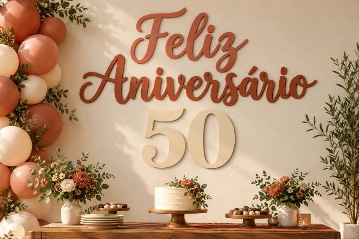 Letreiro de festa em MDF